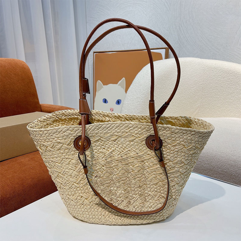 

2022 women Handbags Wallets luxurys designers Anagram Basket bag in iraka and calfskin crossbody fashion knitting handbags beach travel shoulder totes wallet, Colour1