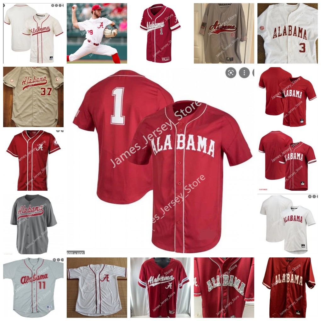 

NCAA Alabama Crimson Tide Stitched Baseball Jersey 32 BRAYLON MYERS 33 LUKE HOLMAN 34 JACOB MCNAIRY 35 JAKE EDDINGTON 36 HAGAN BANKS 37 HUNTER RUTH 38 DYLAN RAY Jerseys