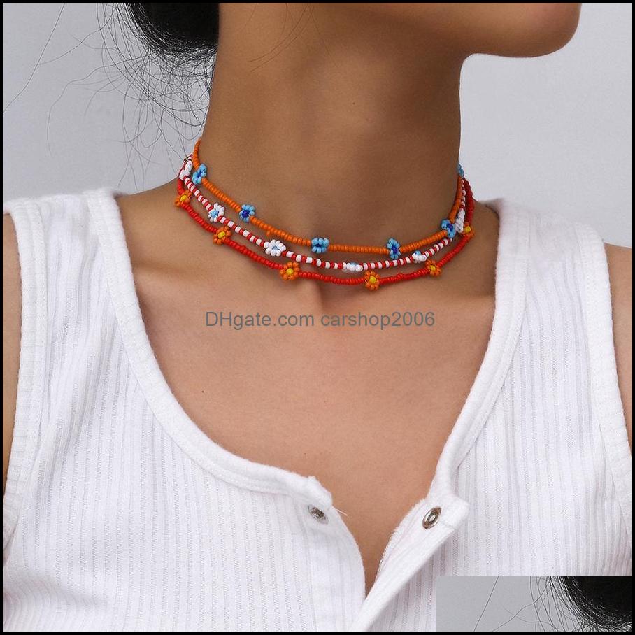 

Beaded Necklaces Pendants Jewelry Seed Bracelet Anklet Personalized Bead Handmade Geometric Simple Clavicle Chain Creative Woven Daisy Ric