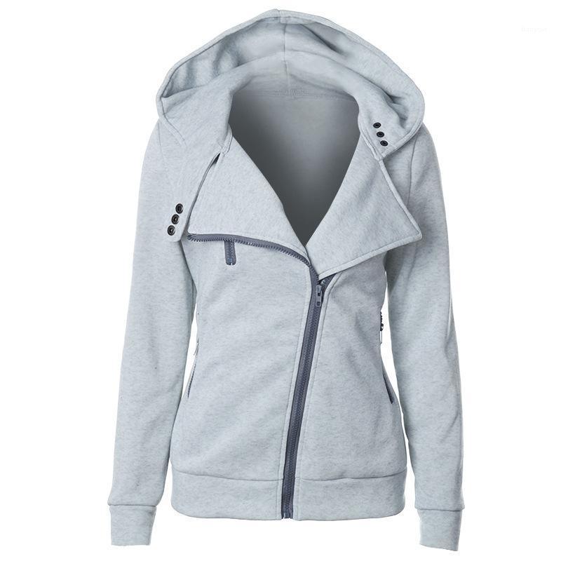 

Hoodies Women Jacket 2022 Fashion Solid Color Hooded Long Sleeve Sweatshirt Autumn Winter Warm Fleece Diagonal Zipper Women's & Sweatshirts, Black