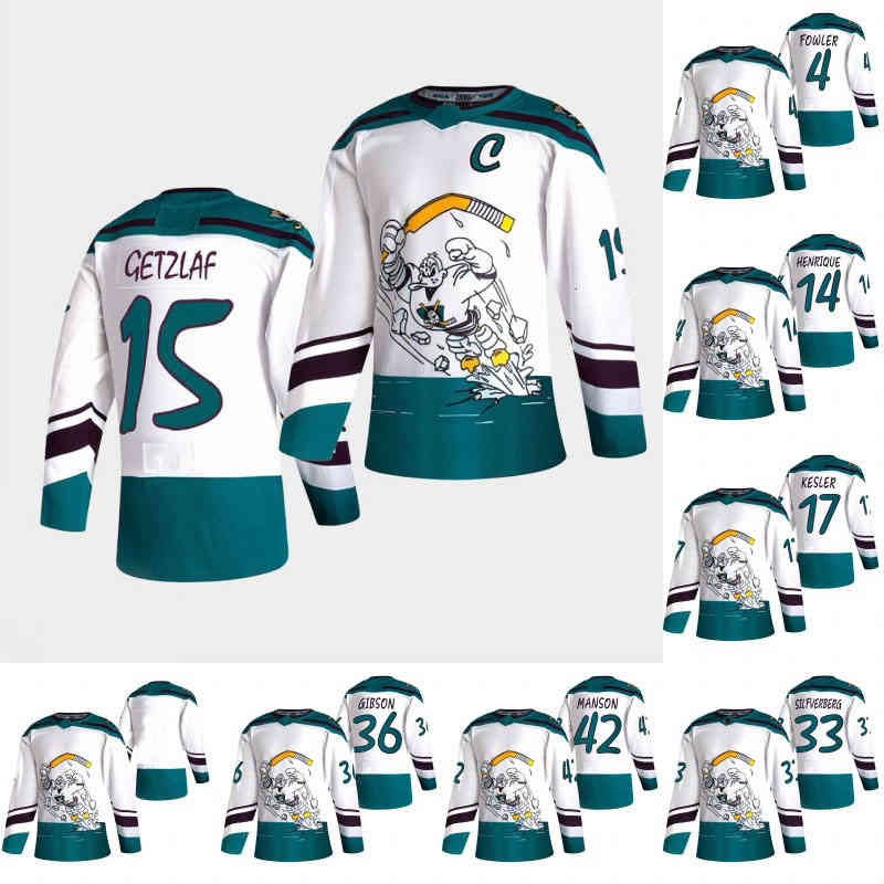 2021 Reverse Retro Ryan Getzlaf Jersey Anaheim Ducks Trevor Zegras Adam Henrique Ryan Kesler Troy Terry Max Comtois Cam Fowler Hampus