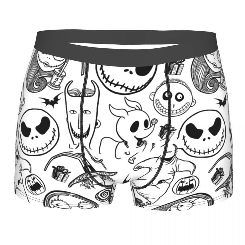 

Underpants Goth Anime Japanese Manga Pattern Homme Panties Male Underwear Print Couple Sexy Set CaleconUnderpants, Black