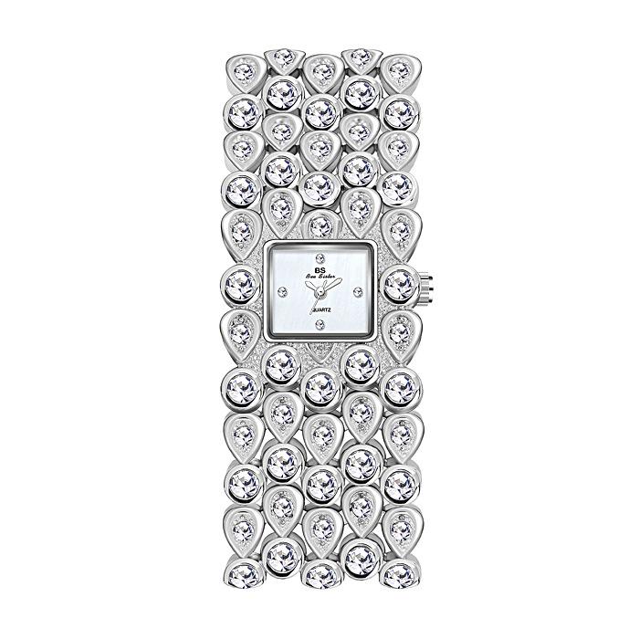 

Wristwatches Female Wrist Watch Luxury Rhinestone Women's Bracelet Gold Silver Stainless Steel Ladies Fashion