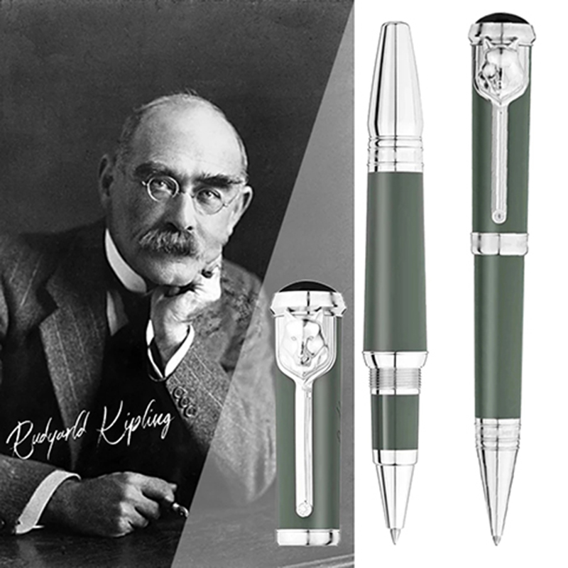 

Luxury Design Pen Writer Rudyard Kipling Jungle Green Limited Edition Signature Rollerball Ballpoint Pens Office School Stationery Top Gift, As pic show