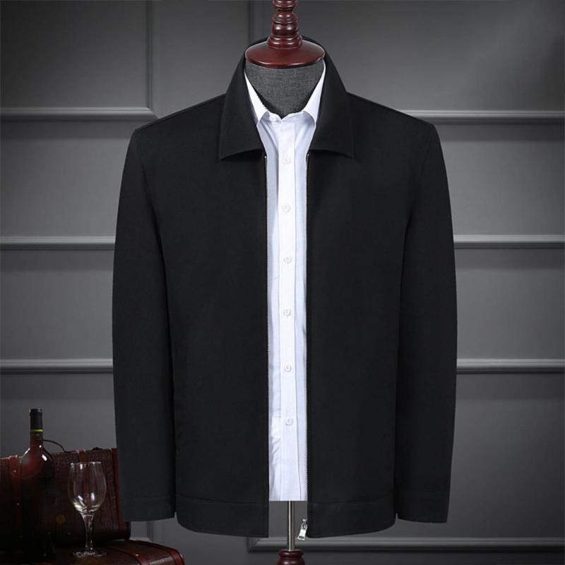

Men's Jackets Trendy Spring Coat Cardigan Breathable Men Colorfast CoatMen's, Black