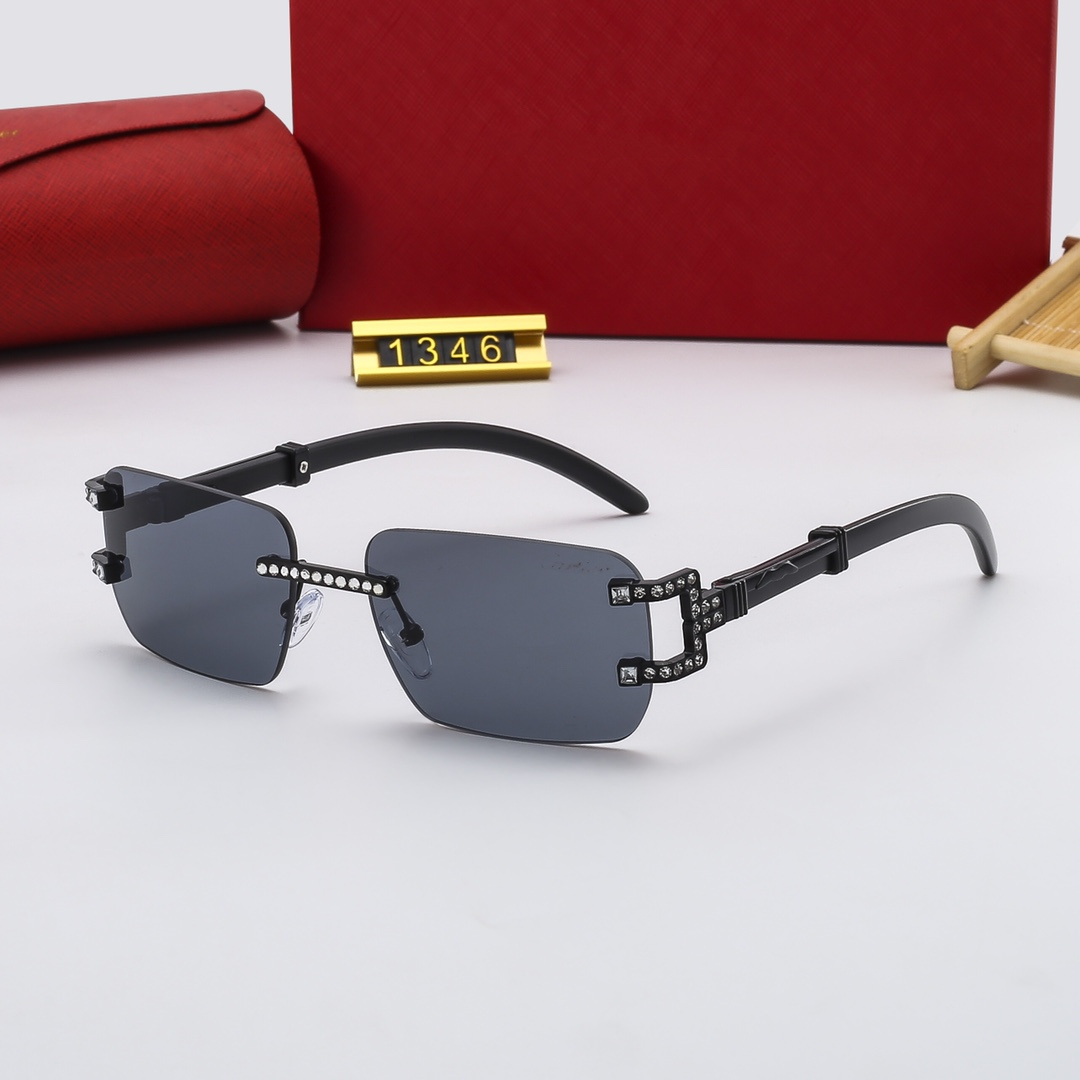 

1346 Carter Designer Sunglasses Man Woman Sunglasses Men Women Diamond frame Rimless lens glass with box