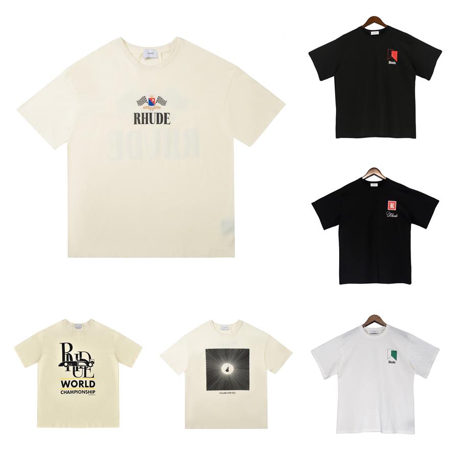 

rhude summer designer men t-shirts short sleeve tee tshirts mens letter ruh hip hop loose oversize, Hi