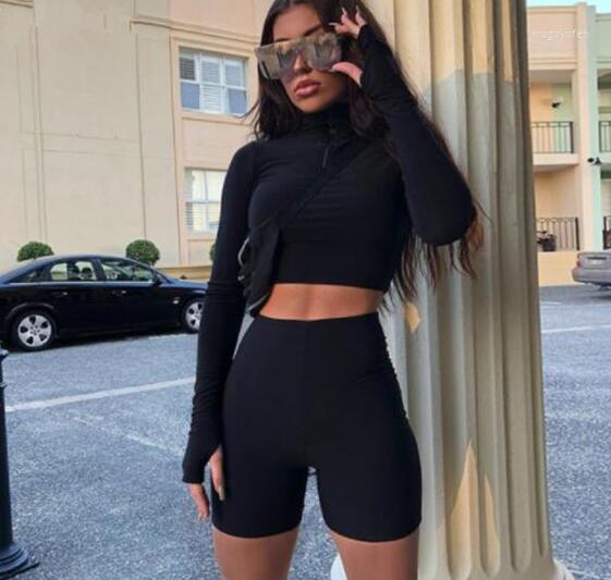 

Women' Tracksuits 2022 Womens Long Sleeve Sportswear Two Piece Set Women Clothes Summer Ladies' Wear Outfits, Black