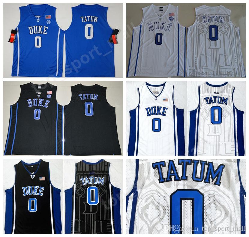 

Men 0 Jayson Tatum College Jersey Black Blue White Duke Blue Devils Basketball Jerseys Color Stitched Sport Breathable Excellent Quality, Black sport