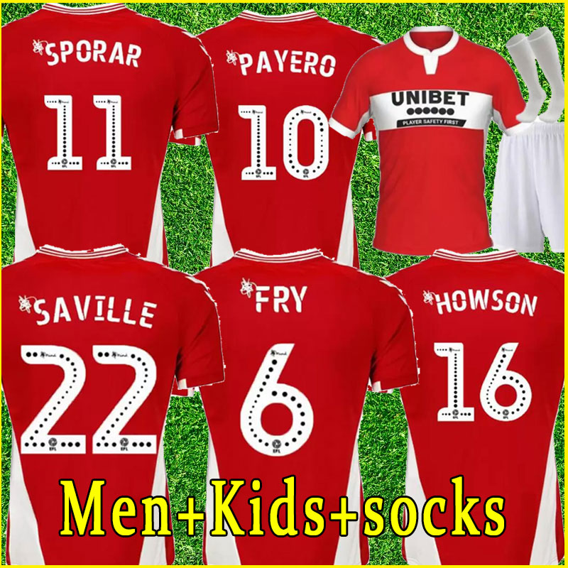 22 23 Jerseys de football pour hommes Middlesbrough 2022 2023 Tavernier Payero Sporar Howson Crooks McNair Watmore Bola Coburn Jones Home Footbal