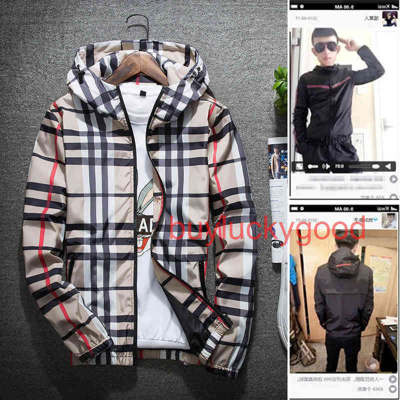 

Designer clothes Brand Coat Kwai brother couples dress teenage Hooded Jacket Korean version men's and women's wear., Black hooded plaid