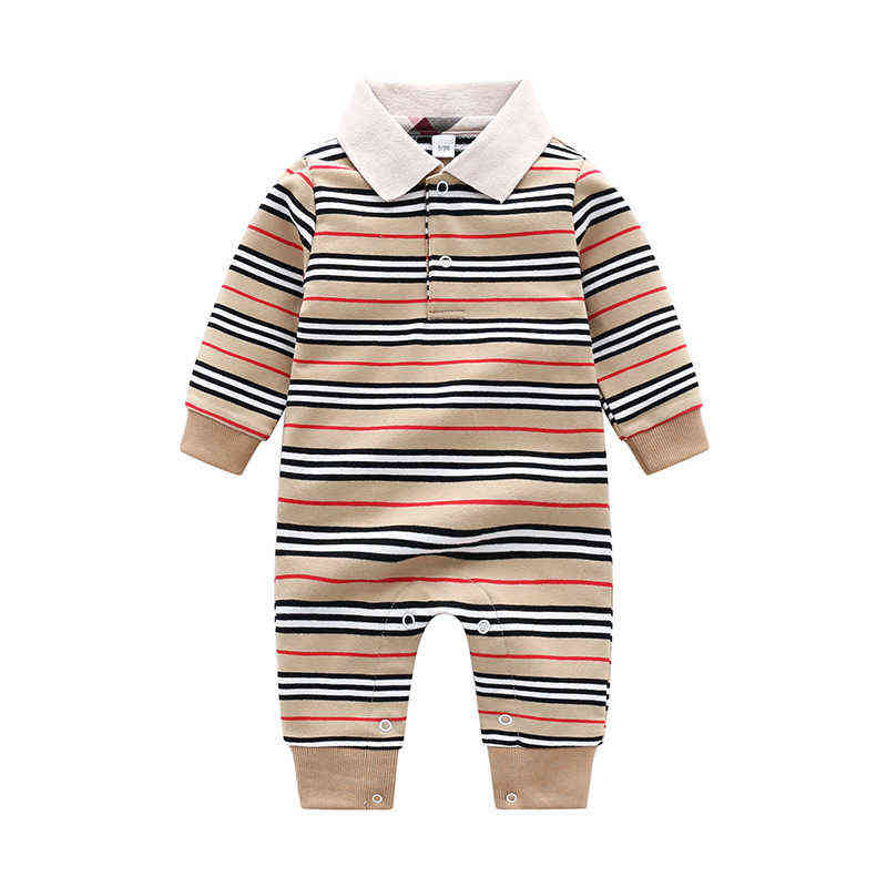 

Designer Clothes Newborn Baby Autumn Clothes Baby Boys Girls Rompers Long Sleeve Clothing Cotton Infant Toddler Jumpsuit Spring G220609, Khaki