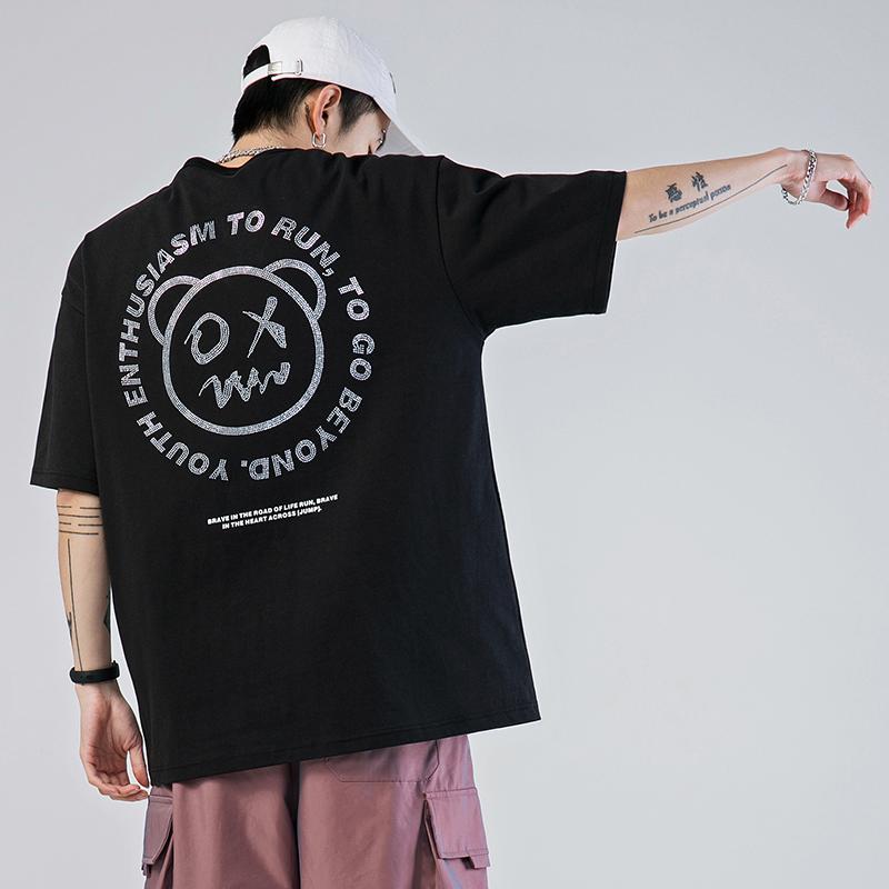 

Men's T-Shirts Mens Luxury Rhinestone Graphic T Shirts For 2022 Summer High Fashion Hip Hop Clothing Teens Korean Streetwear Short Sleeve Te, Black