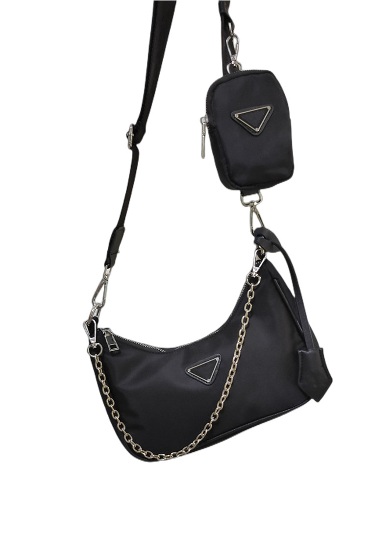

Designer Chains Hobos handbags bags Purse cross body canvas shoulder bags chain purses Chest pack Tote messenger bag hobo flap, Black