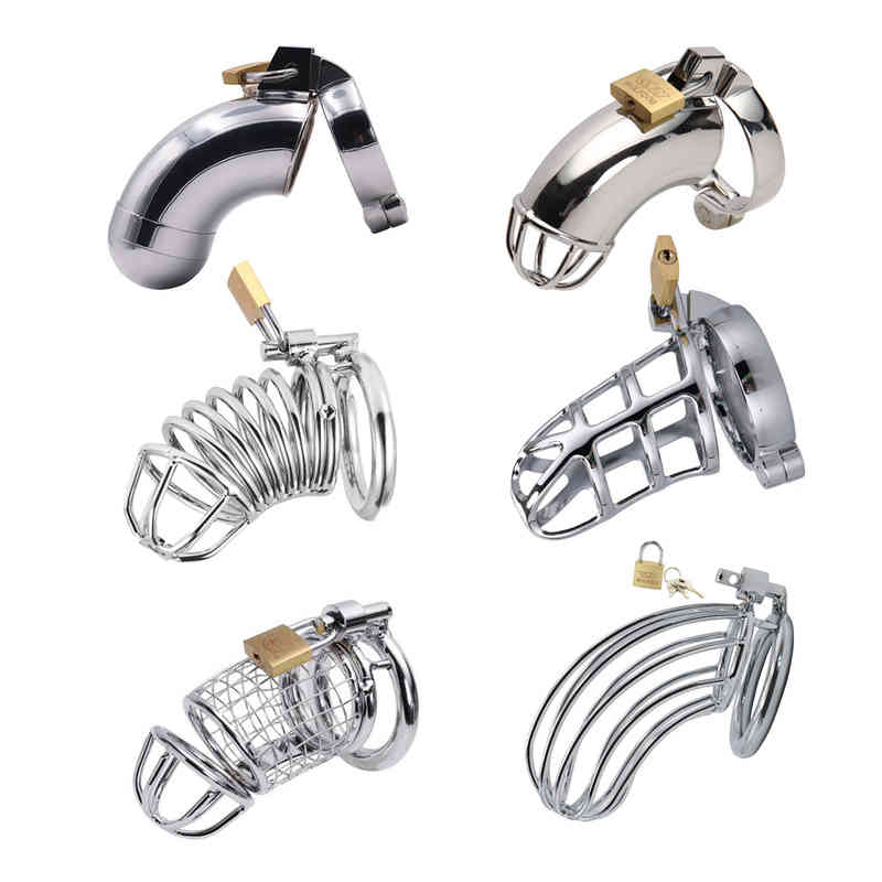 Big Metal Cock Cage Male Chastity Device Bdsm Sex Toys Massager Vibrator for Men Penis Lock Erotic Bondage Husband Loyalty Drop Shipping-image-762297413