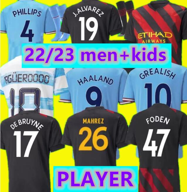 

22 23 HAALAND 9 soccer jersey GREALISH J. ALVAREZ DE BRUYNE FODEN MAHREZ BERNARDO 2022 2023 MANS cities football shirts men kids kit Agueroooo PHILLIPS top home away