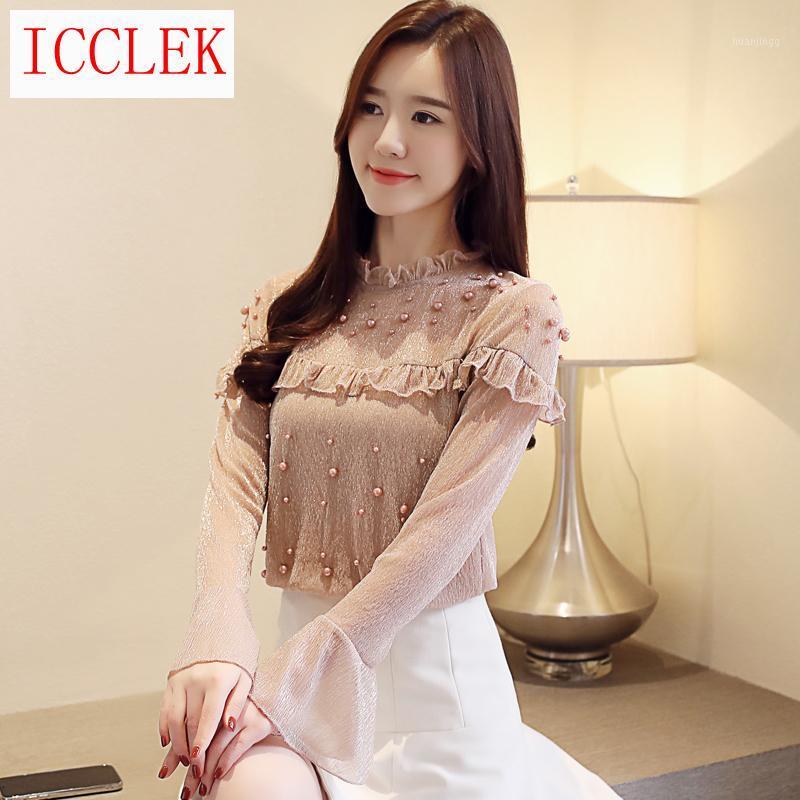 

Elegant Spring Mango Flare Women' Shirt Woman' Blouses Tops And Chiffon Shirts Ladie Top, Blue
