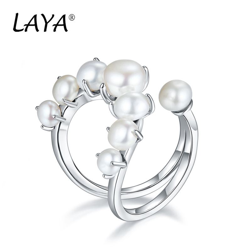 

LAYA Natural Freshwater Bread Pearl Cluster Ring For Women's Wedding Day High Quality Classic Jewelry Gift 2022 New Fashion Style