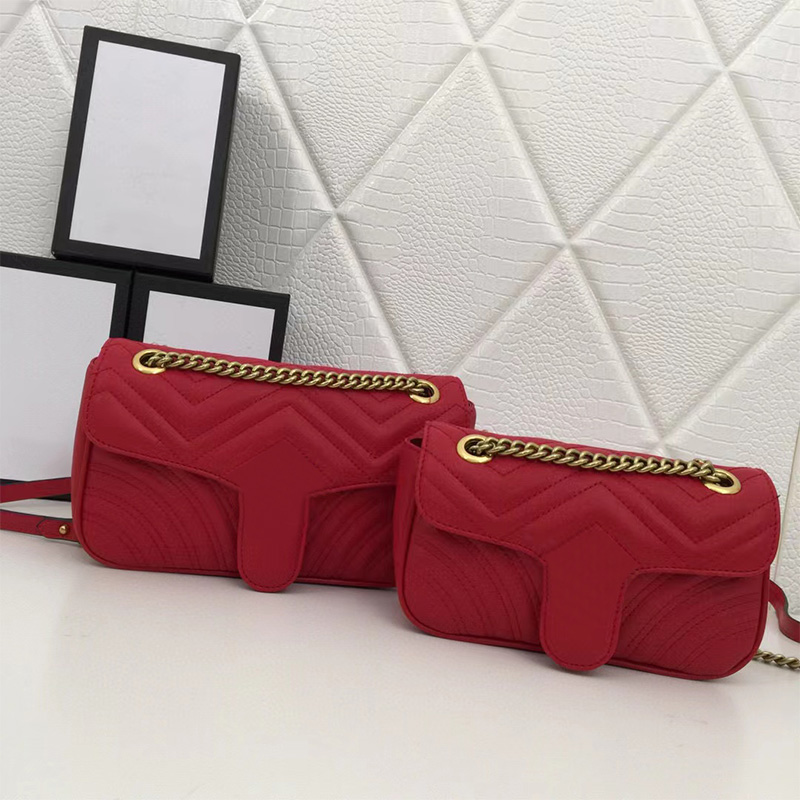Mode Marmont Femmes Chaîne Forfaits Luxurys Designers Sacs 446744 Sacs à main en cuir Chaîne Cosmétique Messenger Shopping Sac à bandoulière Tote