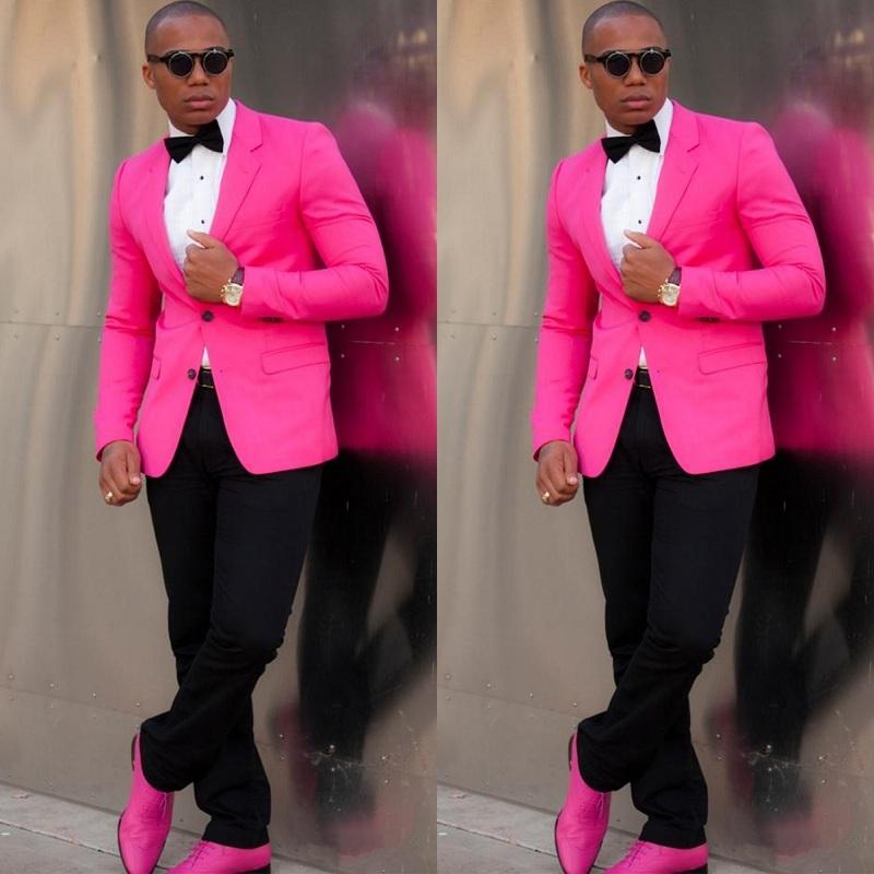

Men's Suits & Blazers 1 PC Rose Pink Men Jacket Slim Fit Groom Wedding Tuxedos Groomsmen Blazer Excellent Business Activity Suit Party Prom, Black