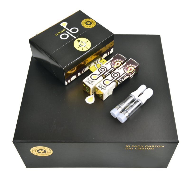 

Glo Ceramic Vape Cartridge Empty Vapes Pen Atomizer E Cigarettes Carts 0.8 1ML Glass Thick Oil Vaporizer Pens Flat Tips