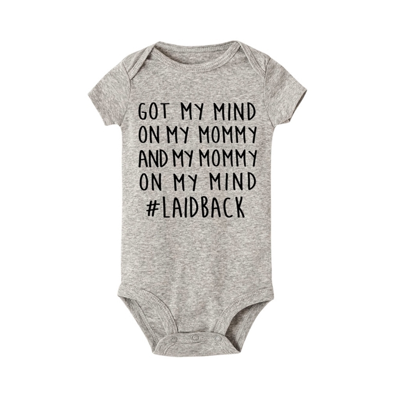 

Got mind on mommy print Infant Rompers Clothes born Baby Boy Girl Jumpsuit short Sleeve Toddler Romper Overalls 220622, Null-srpwh-