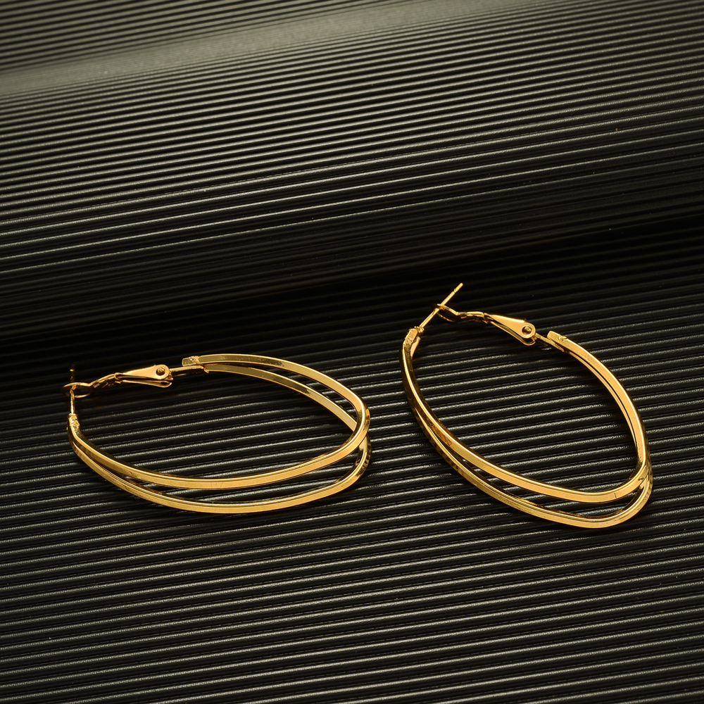 Classiques 18K ton or mat ovale Huggie Hoop boucles d'oreilles grande boucle d'oreille ronde bijoux de fête boucles d'oreilles dormeuses non alle