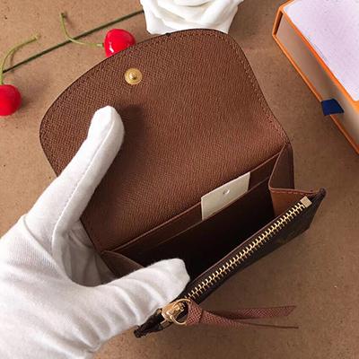 

Top Designer Wallets Card Holders Classic Pattern Mini Bags Ladies Clutches Fashion Lipstick Boxes Ladies Coin Purses, Brown flower red inside