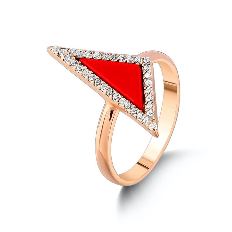 

Cluster Rings Triangle Model Women Ring Silver Red Stone 925 Sterling Multi Jewelry Wedding Engagement