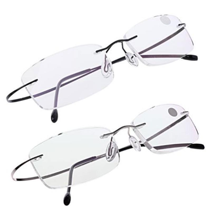 

Sunglasses Degree Rectangular Unisex Spectacles Eyeglass Memory Titanium Rimless Reading GlassesSunglasses