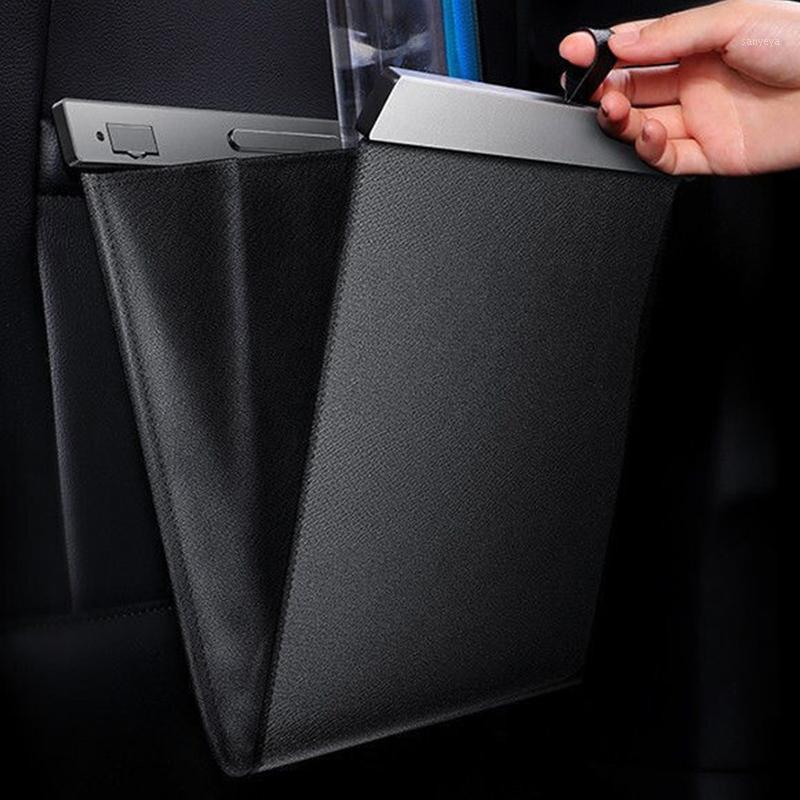 

Car Organizer Trash Can Organiser Bag Large Capacity Waterproof Auto PU Leather Seat Back Storage Box Convenient Hook Type Accessories