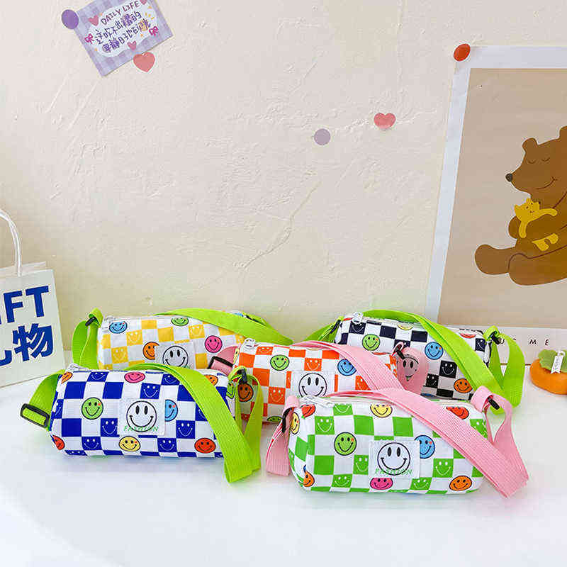 Children's bag Korean version smiley face mini cylinder bag foreign girl concave shape messenger bag zero wallet-image-771464300