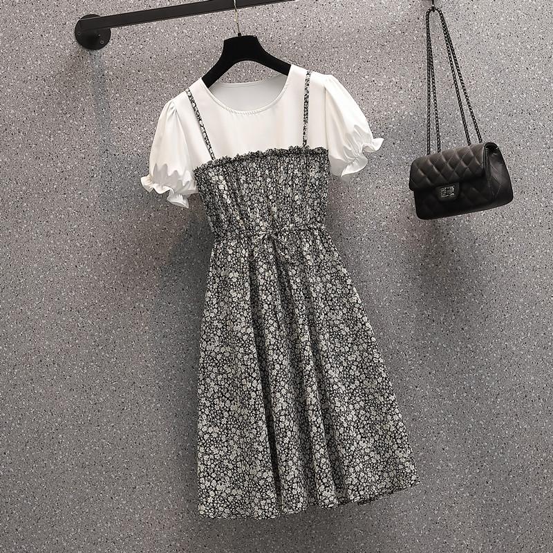 

Plus Size Dresses 2022 Summer Style Elegant Short Sleeve Multicolor Women A-line Dress Korean Commuter Round Neck Draped Ladies Vestidos, Graph coloring