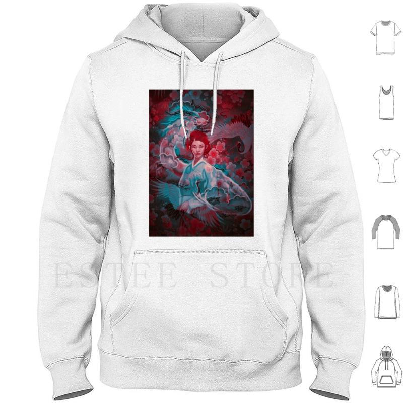 

Men's Hoodies & Sweatshirts Girl And The Dragon Long Sleeve Geisha Painting Beautiful Asian, Teenlongsleeve-gray