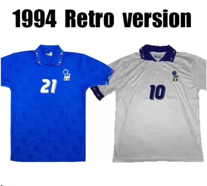 

1994 Retro version Italy Soccer Jersey 94 Home MALDINI BARESI Roberto Baggio ZOLA CONTE Soccer Shirt Away national team football uniforms 888