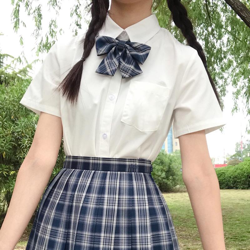 

Women's Blouses & Shirts Autumn White Shirt Ladies Harajuku Women Simple Turn Down Collar Slim Top Office Uniform Short-sleeve BlusasWomen's, Top without tie