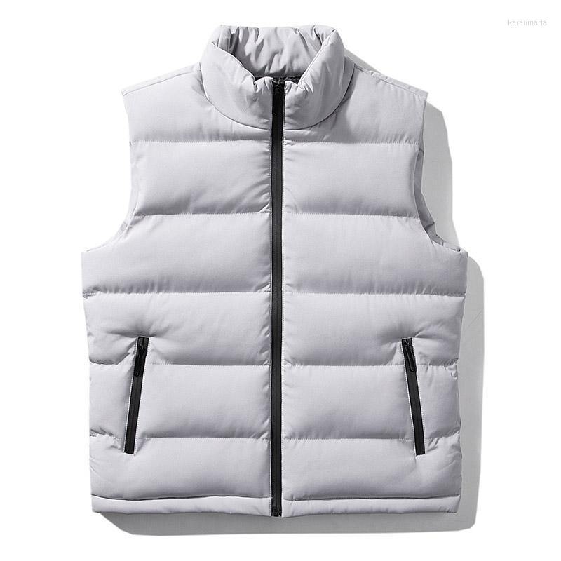 

Men's Vests 2022 Winter Fashion Sleeveless Pocket Jacket Men Casual Thermal Soft Coats Vest Thicken Mens Waistcoat 5XL Kare22, Black