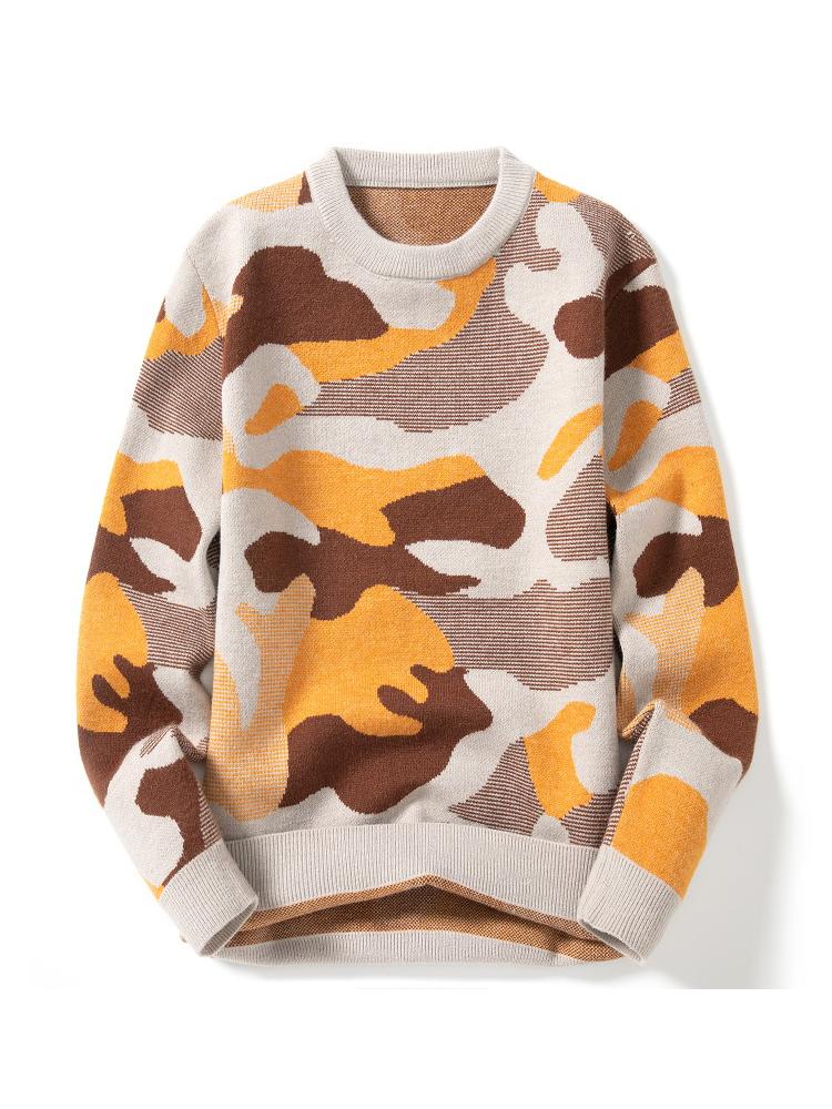 

Men's Sweaters Camouflage Sweater Men Winter Streetwear Clothing Hip Hop Long Sleeve Pullover Slim Couple SweaterMen's, Blue