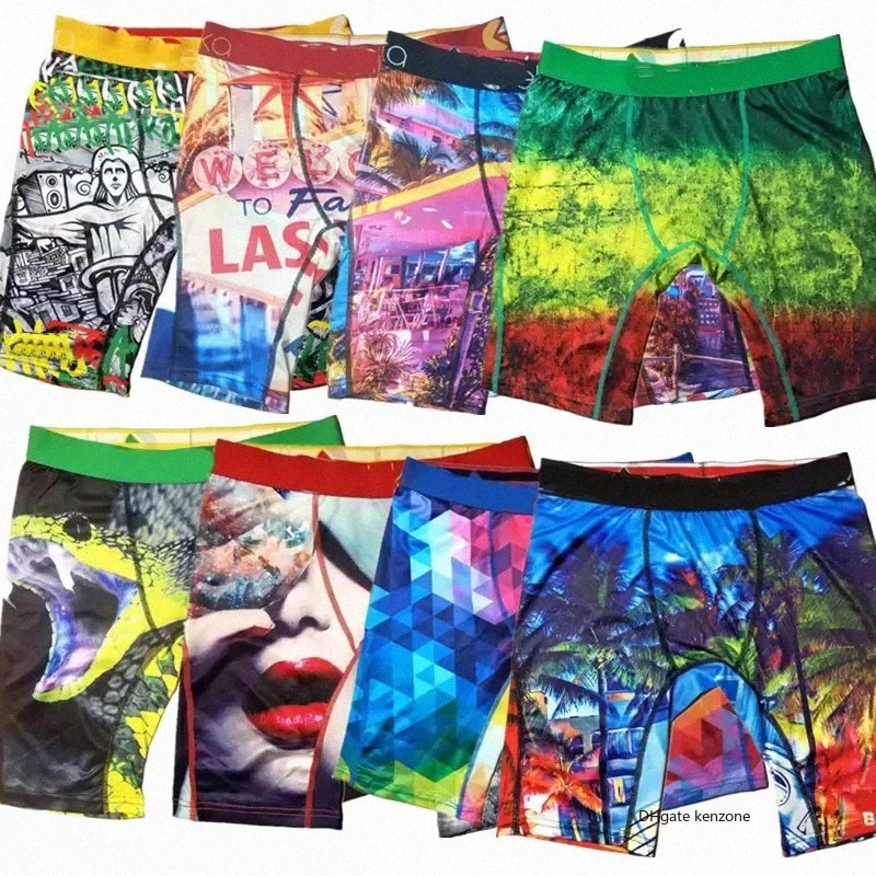 Wholesale Mens Style Underpants Boxers Swimtrunks Printed Trendy Hip Hop Sports Shorts Underwears Random Quick Dry Beach Exercise Pants
