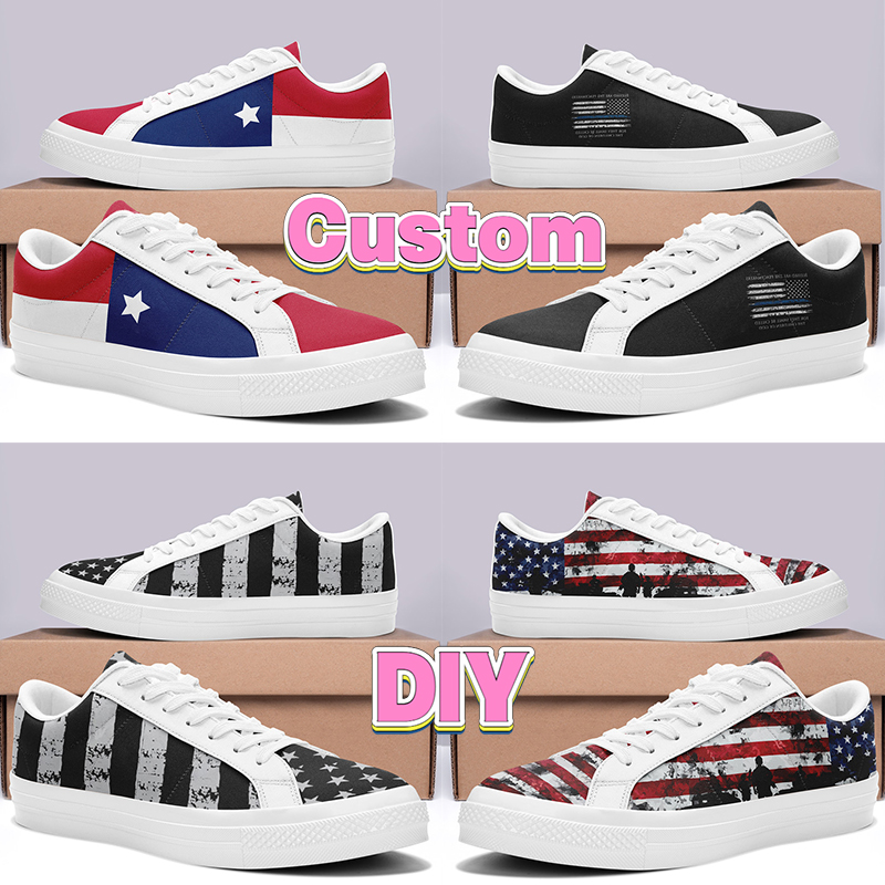 Chaussures imprimées baskets décontractées sur mesure bas sneaker canvas bricolage mon idée de logo personnalisé de style mode mascules pour femm