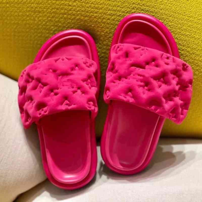 2022 new spring and summer Velcro increased thick soled silk satin embossed word men's women's couple sals