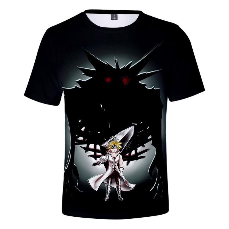 

Men's T-Shirts Hip Hop Black Tees 3D Print The Seven Deadly Sins Short-sleeved T-shirt Men Women Fashion Harajuku Summer O-neck Boys Girls T