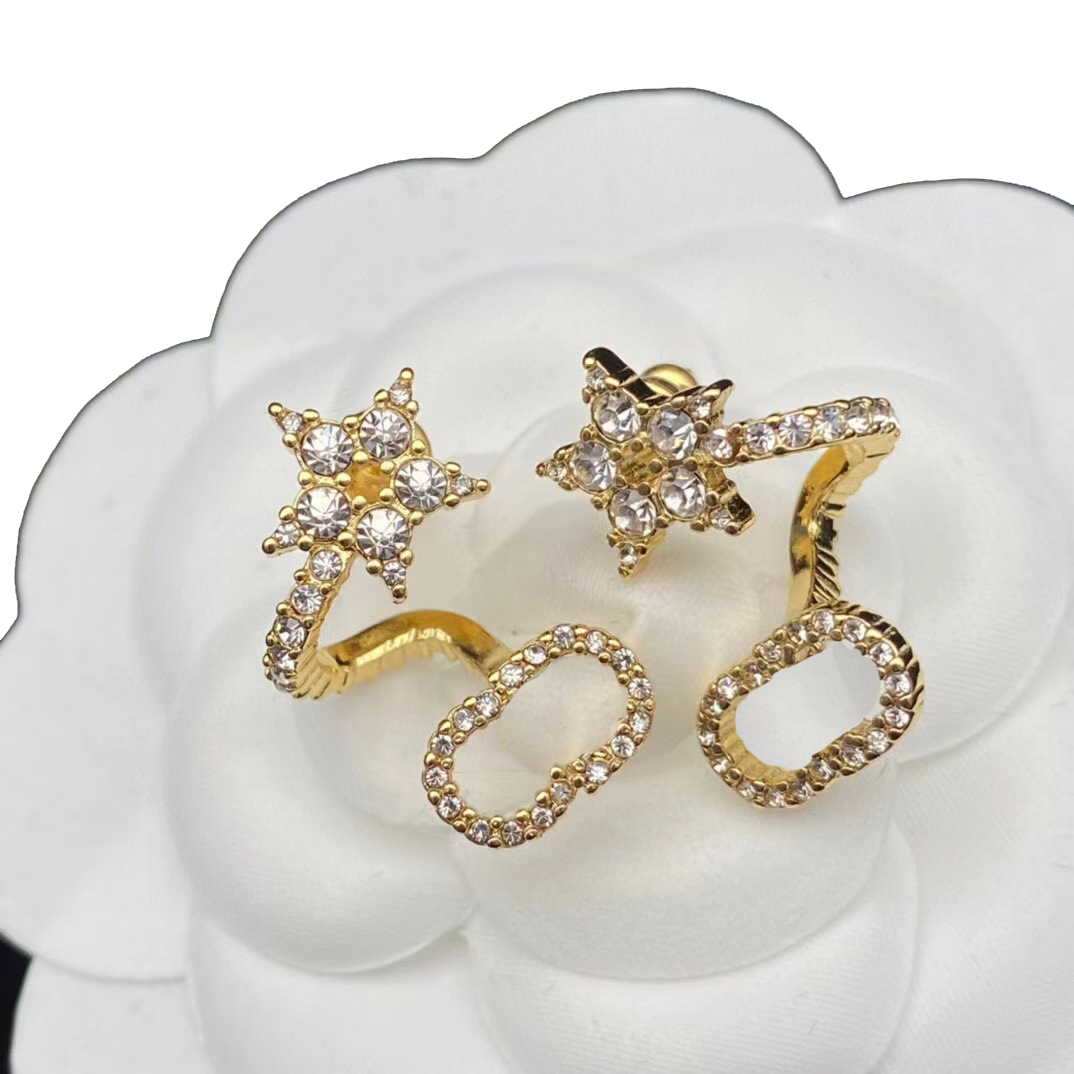 

2022 new full diamond star earring female high-end temperament earrings super fairy light luxury earrings trend