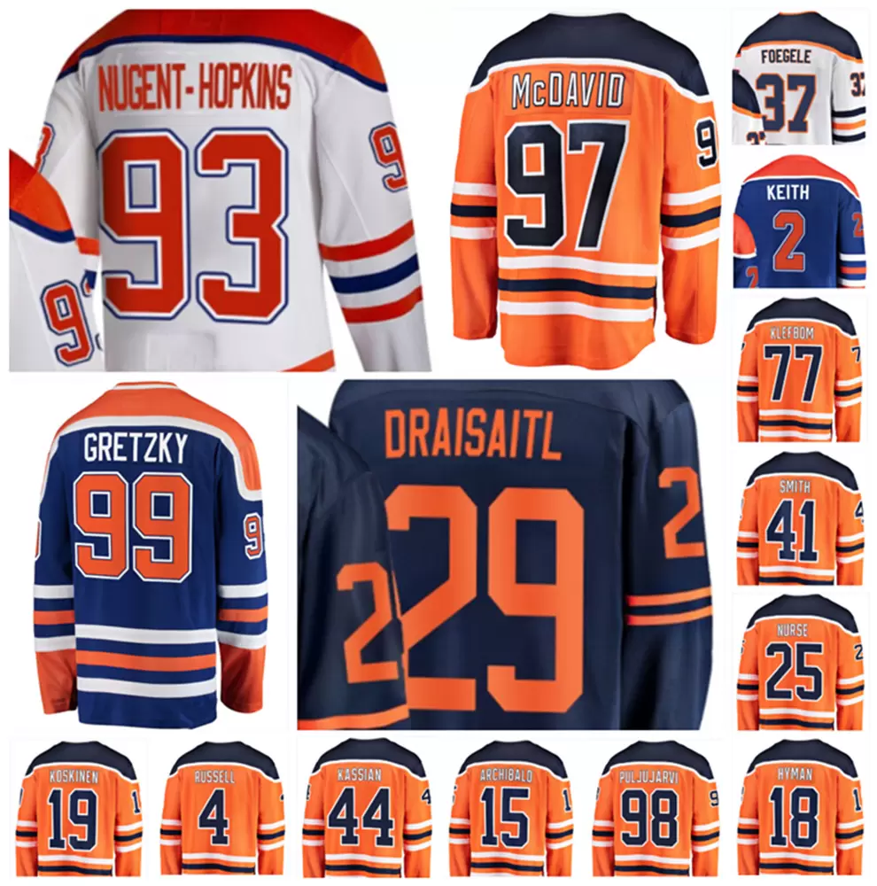 

2022 Edmonton Wayne Gretzky Hockey Jersey Leon Draisaitl Connor McDavid Ryan Nugent-Hopkins Zach Hyman Josh Archibald EDM Custom Stitched Men Women Youth Jerseys, Colour 4