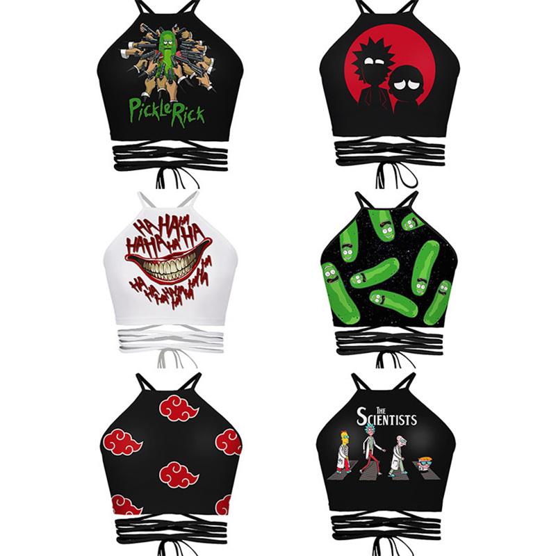 Women's Tanks & Camis Summer Red Cloud Vest Anime Cosplay Costume 3D Digital Print Crop Navel Bare Stylish Ladies Lace-up Camisole Sexy Tops