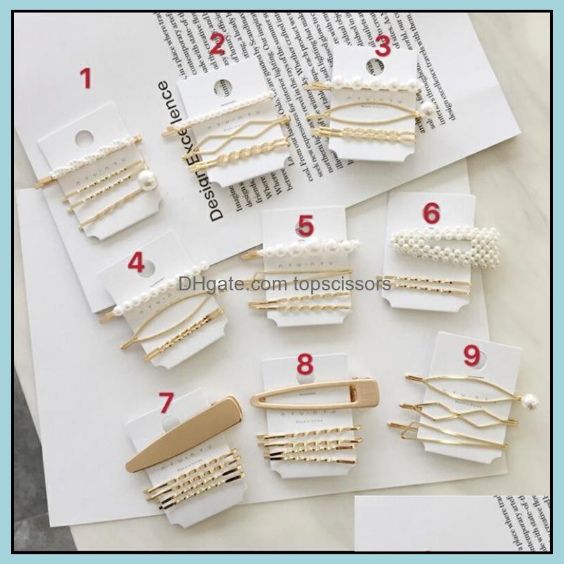 

Hair Pins Accessories Tools Products Gold Metal Minimalist Geometric Irregar Clips Imitination Pearl Hairpins Barrette Hairgrip Styling Dr