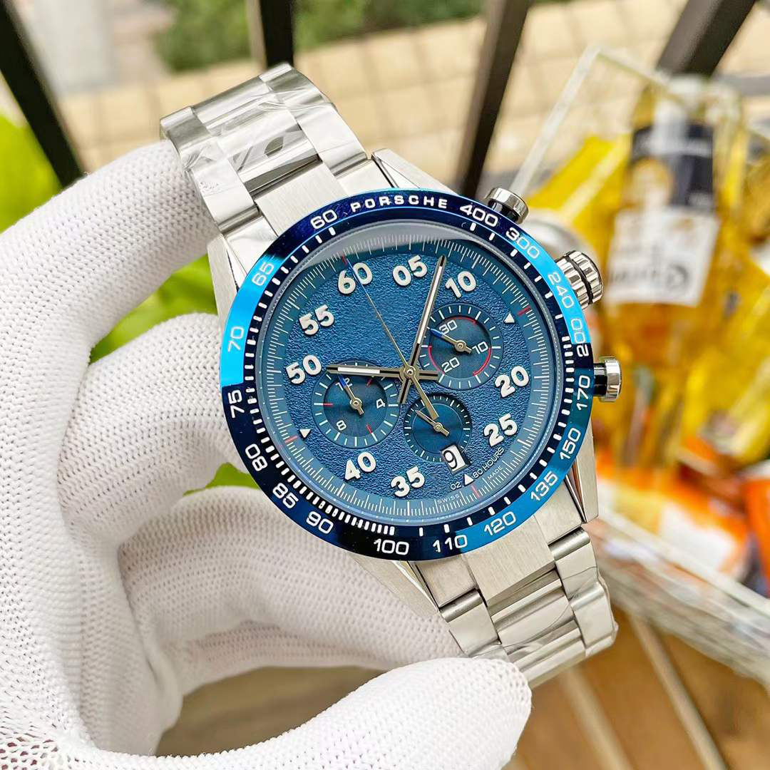 Original de haute qualité de haute qualité AAA + Classic Design Watch Quartz Mécanique Chronographe MONTRE MONTRE BRACEAUX en acier inoxydable Lu