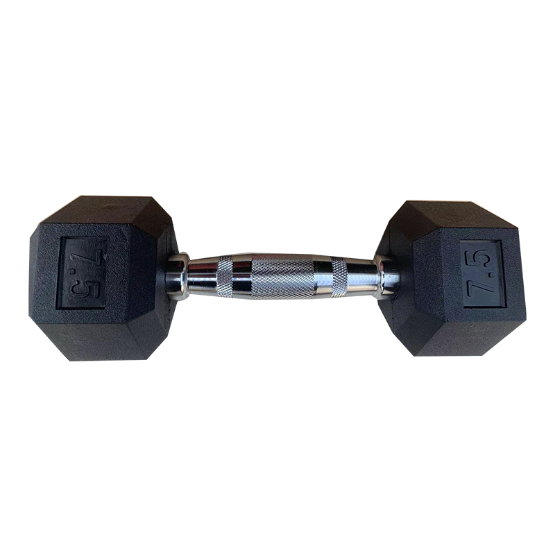 

Dumbbell Fitness exercise supplies Black Power Training Equipment Rubber Coated Cast Steel Hex Dumbbell