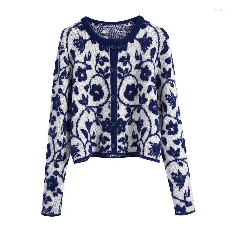 

Women' Knits & Tees Women Elegant Flowers Crop Cardigan Vintage Jumper 2022 Knitted CardiganWomen' Olga22, Blue