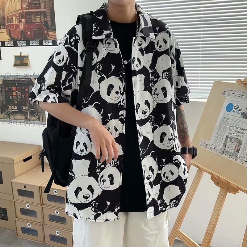 

Men's Casual Shirts Men's Loose Half Sleeve Couple Wear Short T-ShirtsMen's, Green